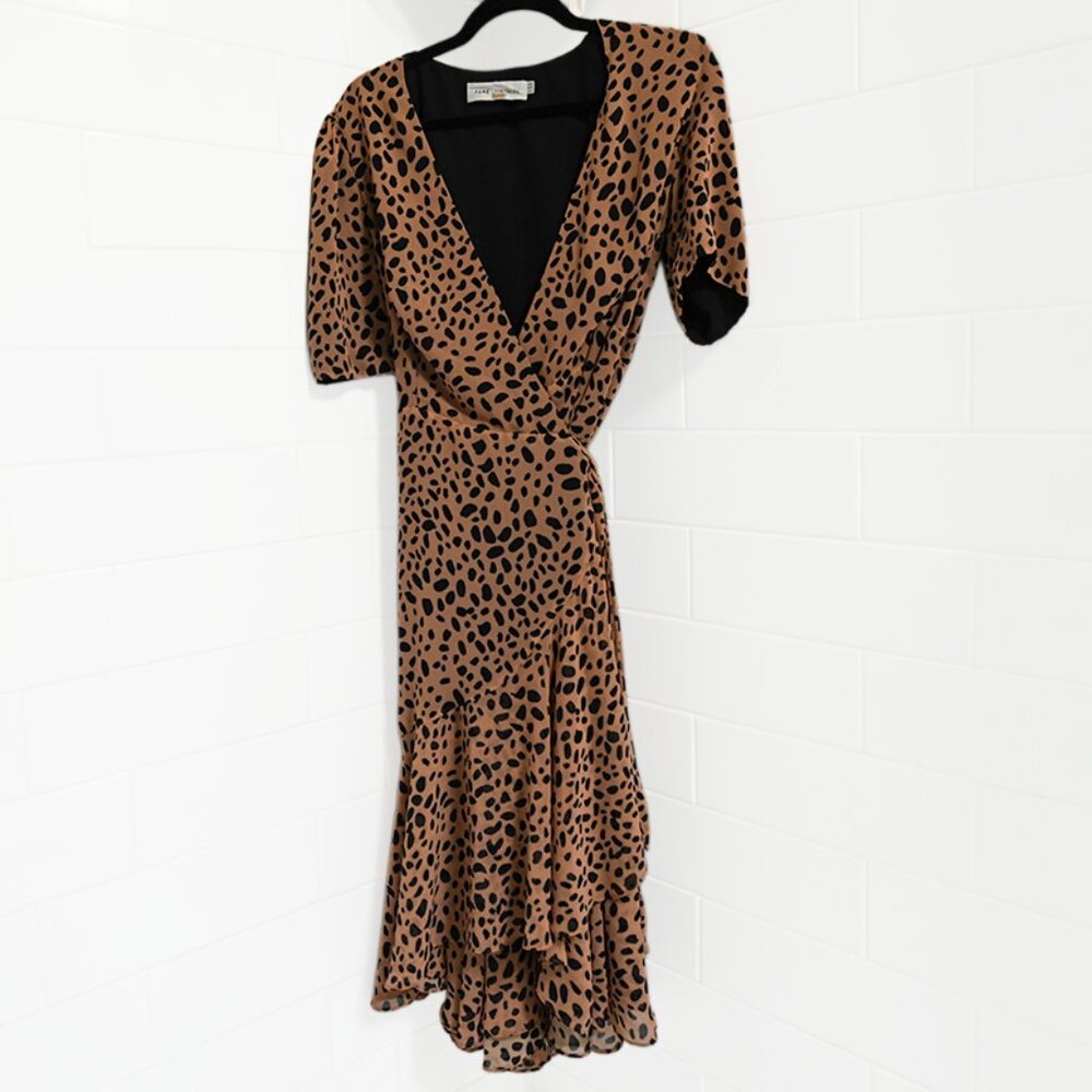 Fame and Partners Leopard Print Wrap Dress – Size 10